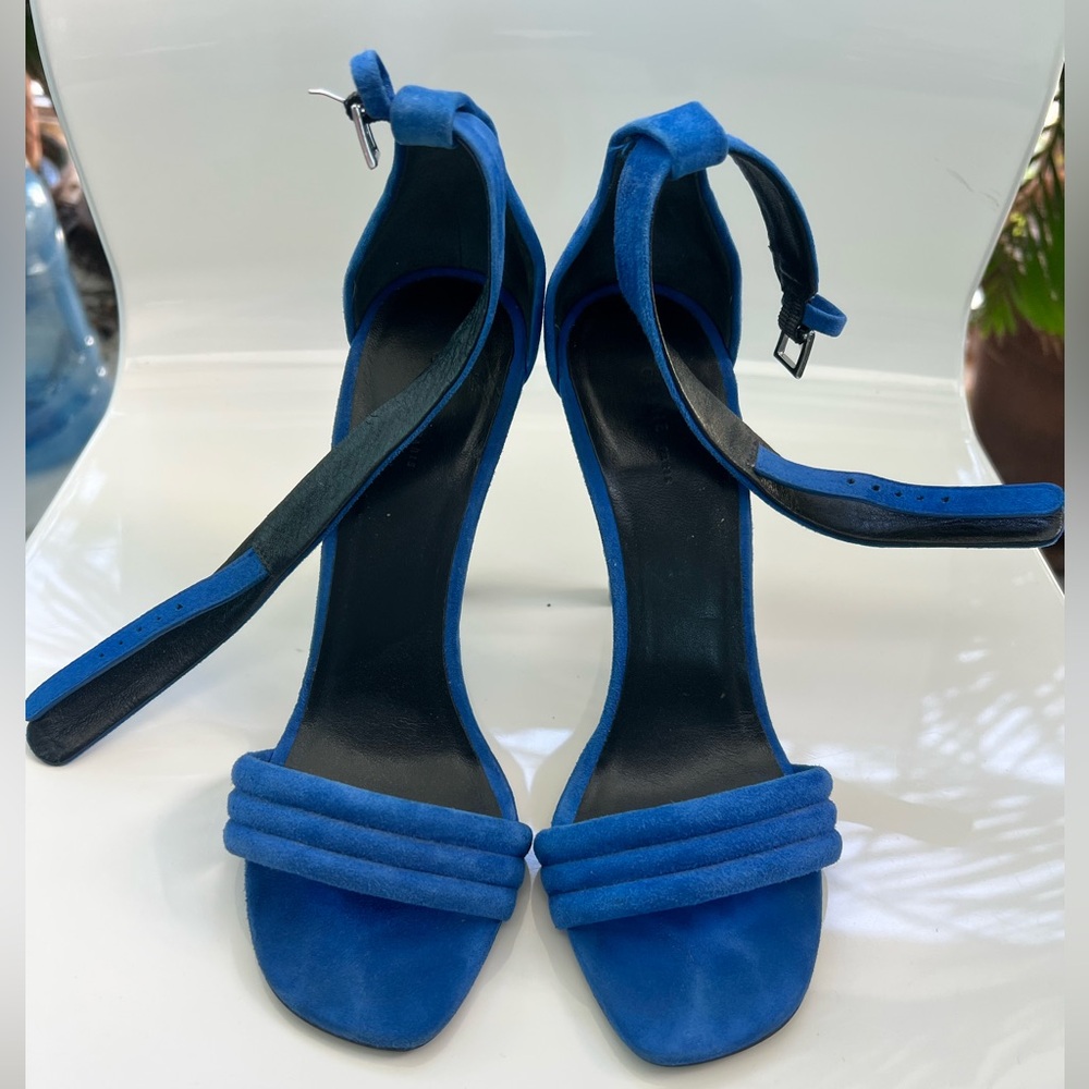 Celine Paris blue suede ankle strap stilettos 36.5